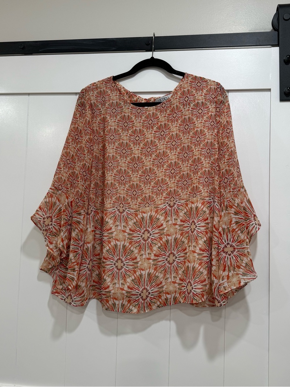Kasper Floral Medallion Tunic in Rust and Cream